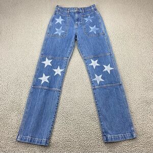 Madewell Women's Patriotic Stars 1 of 1 Upcycled '90's Straight Jeans | Size: 25